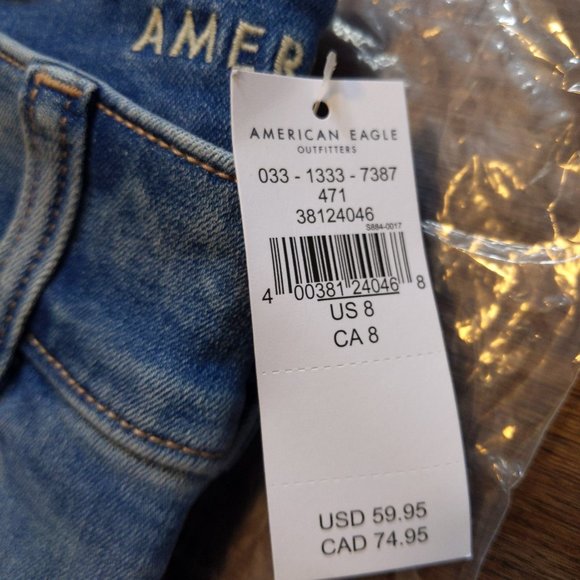 NWT American Eagle (AE) Ne(x)t Level High Waisted Denim Short Short - Picture 3 of 4